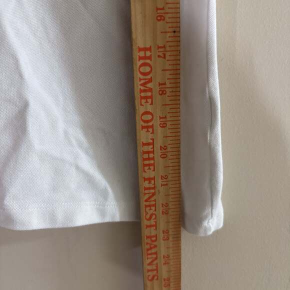 Lacoste Women's Sleeveless Polo Shirt - Y2K Style - White, Size 4 - Picture 7 of 7